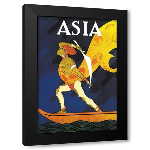 The Bark of the False Caliph with Title, 1926 Black Modern Wood Framed Art Print by McIntosh, Frank