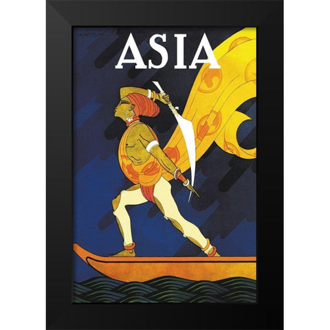 The Bark of the False Caliph with Title, 1926 Black Modern Wood Framed Art Print by McIntosh, Frank