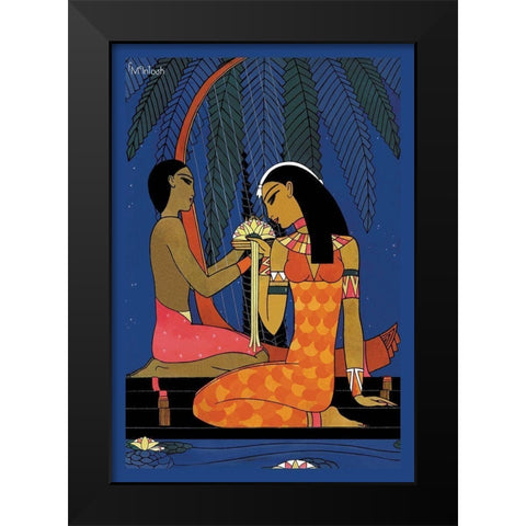 Egypt - The Lotus No Title, 1926 Black Modern Wood Framed Art Print by McIntosh, Frank