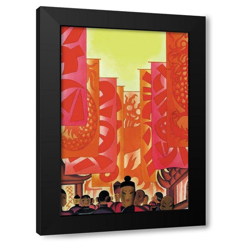 Old China, 1930 Black Modern Wood Framed Art Print by McIntosh, Frank