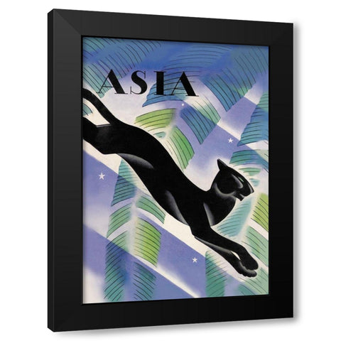 Malayan Night, 1931 Black Modern Wood Framed Art Print by McIntosh, Frank