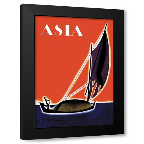 On One of the Seven Seas with Title, 1931 Black Modern Wood Framed Art Print with Double Matting by McIntosh, Frank