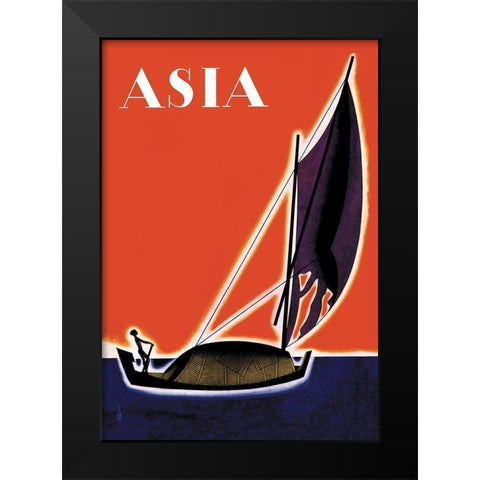 On One of the Seven Seas with Title, 1931 Black Modern Wood Framed Art Print by McIntosh, Frank