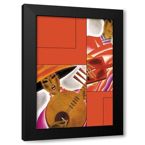 Japanese Instrument Player, 1931 Black Modern Wood Framed Art Print with Double Matting by McIntosh, Frank
