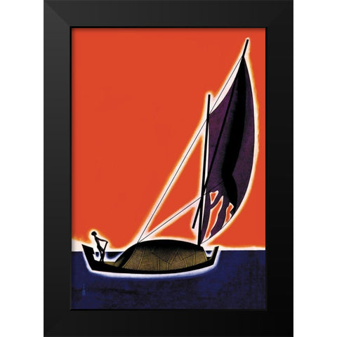 On One of the Seven Seas, 1931 Black Modern Wood Framed Art Print by McIntosh, Frank