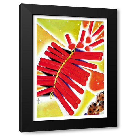 Chinese Fire Crackers, 1932 Black Modern Wood Framed Art Print by McIntosh, Frank