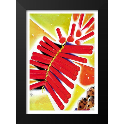 Chinese Fire Crackers, 1932 Black Modern Wood Framed Art Print by McIntosh, Frank