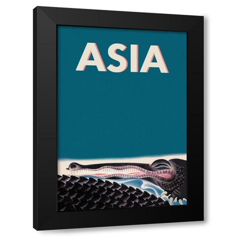 Crocodile, 1933 Black Modern Wood Framed Art Print with Double Matting by McIntosh, Frank