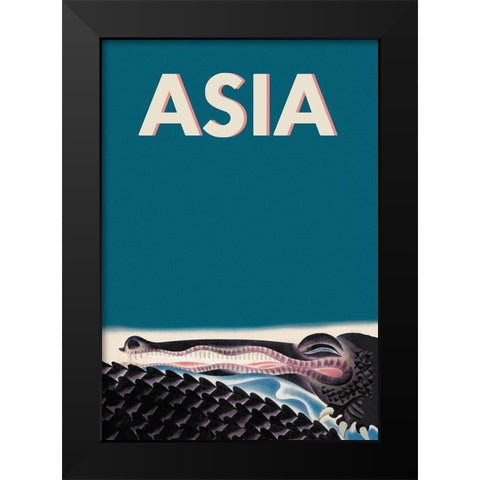 Crocodile, 1933 Black Modern Wood Framed Art Print by McIntosh, Frank