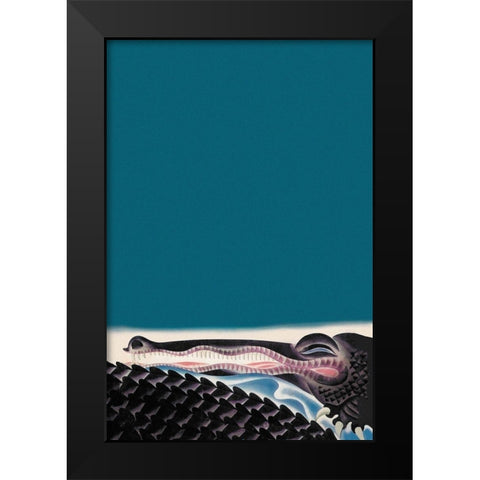 Crocodile, 1933 Black Modern Wood Framed Art Print by McIntosh, Frank