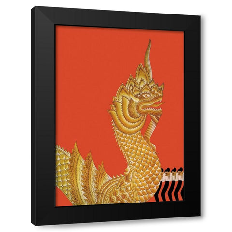 Dragon Temple of Siam, 1934 Black Modern Wood Framed Art Print by McIntosh, Frank