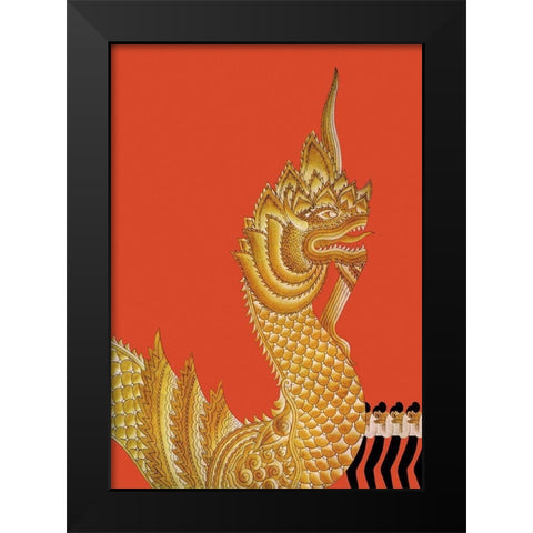 Dragon Temple of Siam, 1934 Black Modern Wood Framed Art Print by McIntosh, Frank
