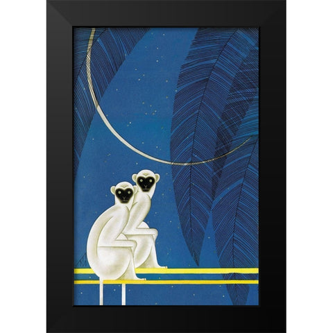 New Moon Black Modern Wood Framed Art Print by McIntosh, Frank