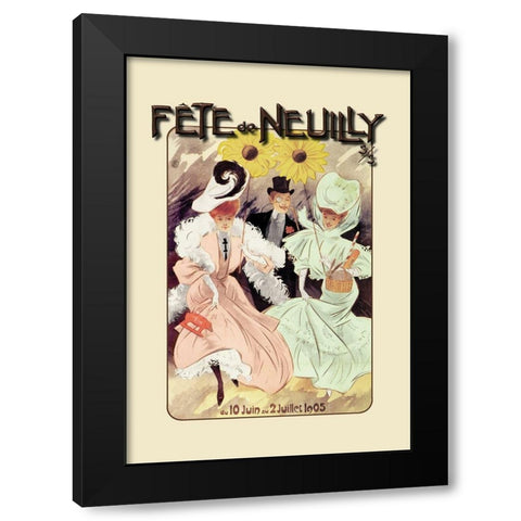 Fete de Neuilly Black Modern Wood Framed Art Print with Double Matting by Misti