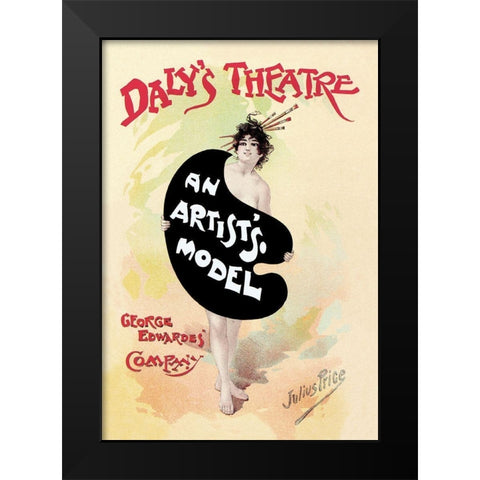 An Painters Model, 1895 Black Modern Wood Framed Art Print by Price, Julius Mendes