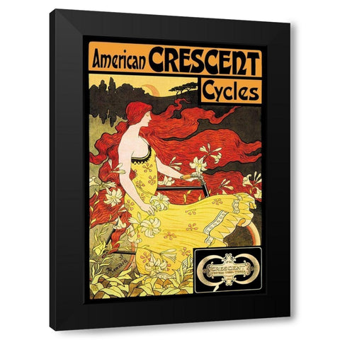 American Crescent Cycles, 1901 Black Modern Wood Framed Art Print by Ramsdell, Fred