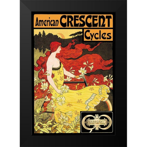 American Crescent Cycles, 1901 Black Modern Wood Framed Art Print by Ramsdell, Fred