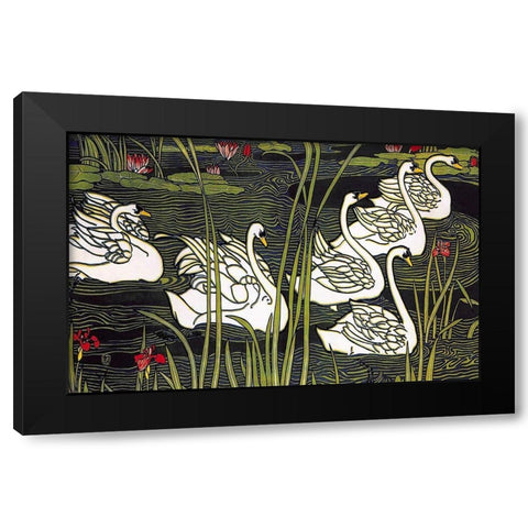 Journal de la Beaute Black Modern Wood Framed Art Print with Double Matting by Rhead, Louis