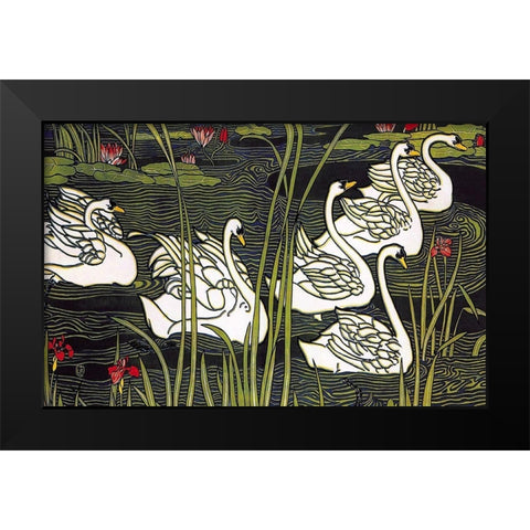 Journal de la Beaute Black Modern Wood Framed Art Print by Rhead, Louis