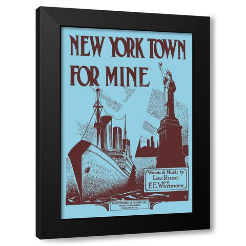 New York Town For Mine Black Modern Wood Framed Art Print with Double Matting by S.T.
