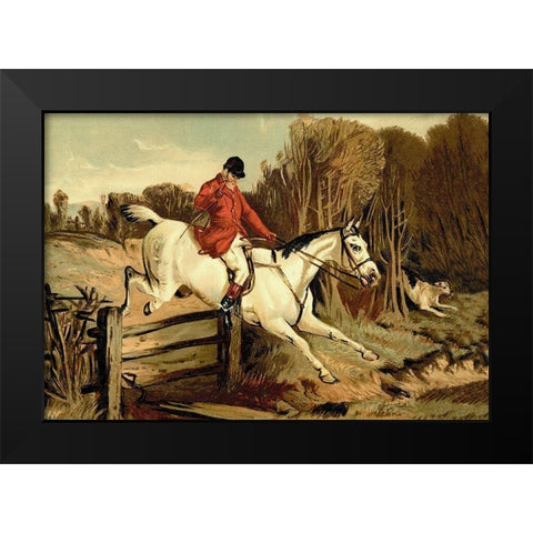 Full Cry, 1900 Black Modern Wood Framed Art Print by Sidney, Samuel