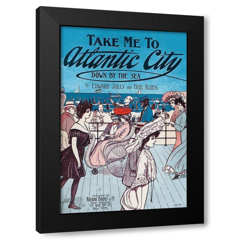 Take Me to Atlantic City Black Modern Wood Framed Art Print with Double Matting by Starmer