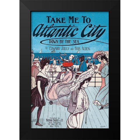 Take Me to Atlantic City Black Modern Wood Framed Art Print by Starmer