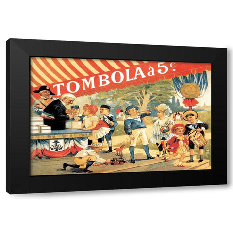Tombola, 1888 Black Modern Wood Framed Art Print with Double Matting by Steinlen, Theophile Alexandre