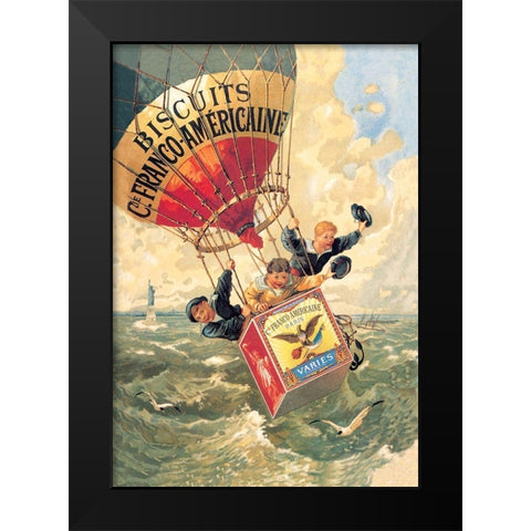 Biscuits Franco-Americaine, 1888 Black Modern Wood Framed Art Print by Steinlen, Theophile Alexandre