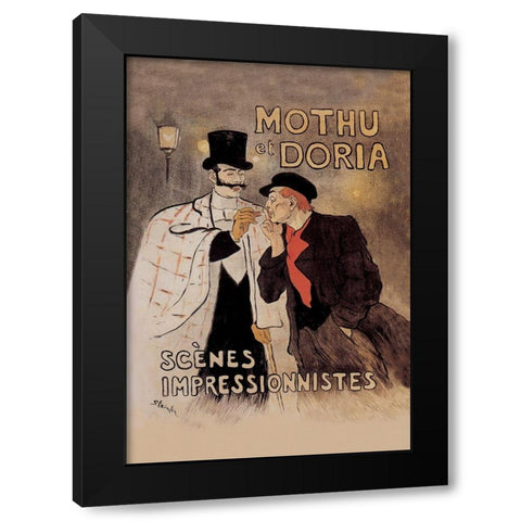 Mothu et Doria, 1893 Black Modern Wood Framed Art Print by Steinlen, Theophile Alexandre