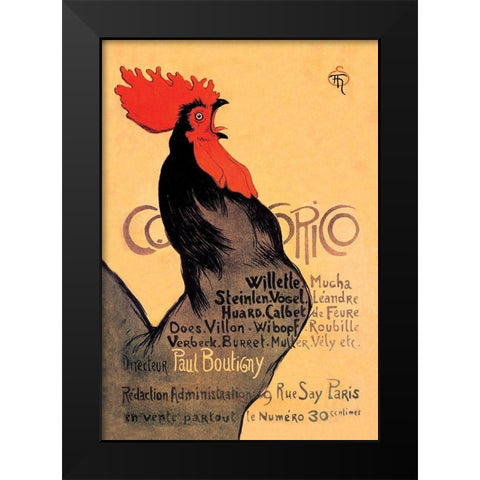Cocorico, 1899 Black Modern Wood Framed Art Print by Steinlen, Theophile Alexandre