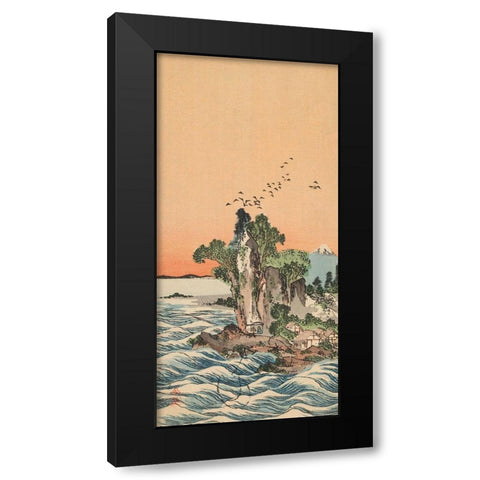 View of Shichirigahama, 1880 Black Modern Wood Framed Art Print by Tani, Buncho