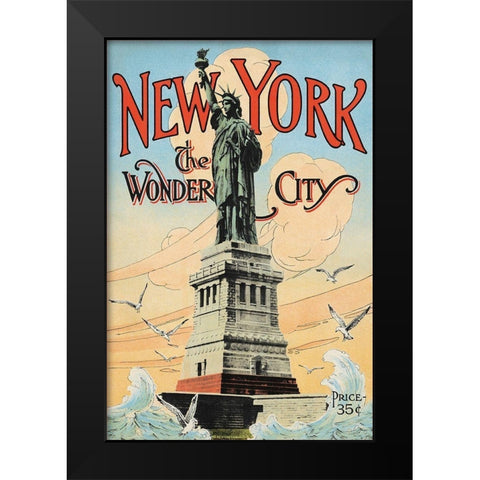 New York; The Wonder City, 1902 Black Modern Wood Framed Art Print by Underhill, Irving