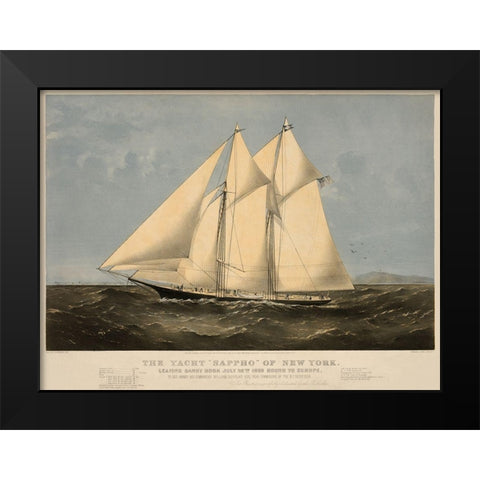 The Yacht Sappho of New York, 1869 Black Modern Wood Framed Art Print by Unknown