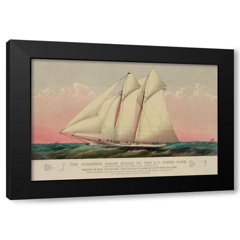 The Schooner yacht magic of the N.Y. Yacht Club, 1870 Black Modern Wood Framed Art Print by Unknown