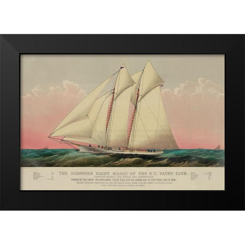 The Schooner yacht magic of the N.Y. Yacht Club, 1870 Black Modern Wood Framed Art Print by Unknown