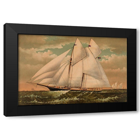 Yacht Norseman of New York, 1882 Black Modern Wood Framed Art Print by Unknown