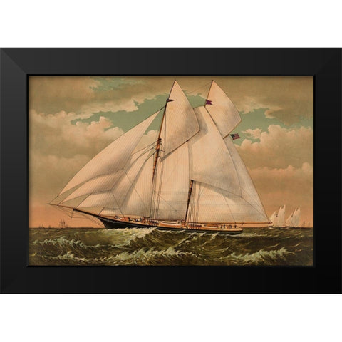 Yacht Norseman of New York, 1882 Black Modern Wood Framed Art Print by Unknown
