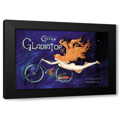 Cycles Gladiator, 1895 Black Modern Wood Framed Art Print by Unknown