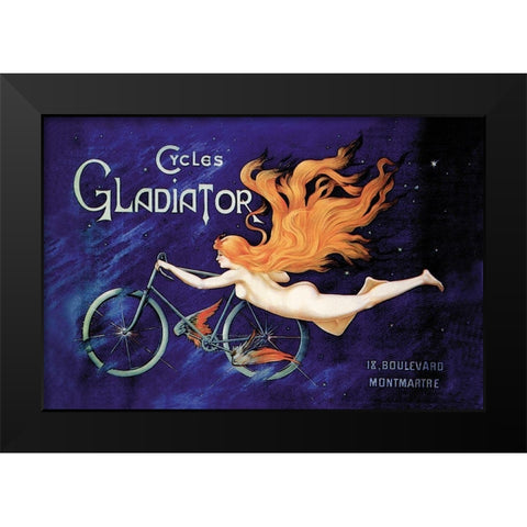 Cycles Gladiator, 1895 Black Modern Wood Framed Art Print by Unknown