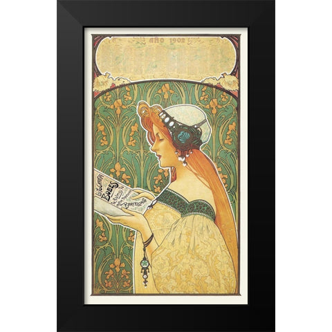 Lithografia Bobes, 1900 Black Modern Wood Framed Art Print by Unknown