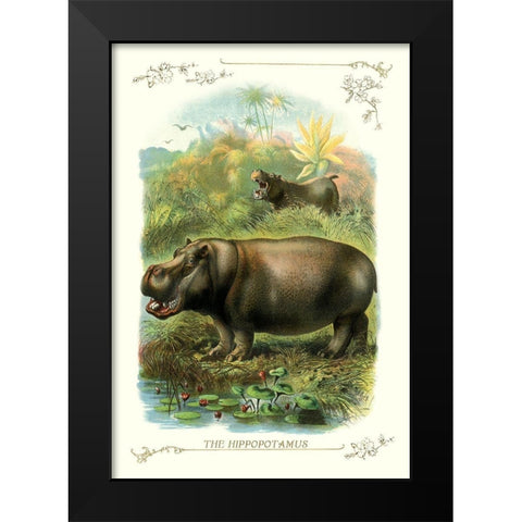 The Hippopotamus, 1900 Black Modern Wood Framed Art Print by Unknown