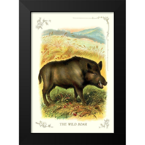 The Wild Boar, 1900 Black Modern Wood Framed Art Print by Unknown