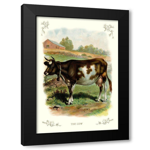 The Cow, 1900 Black Modern Wood Framed Art Print with Double Matting by Unknown