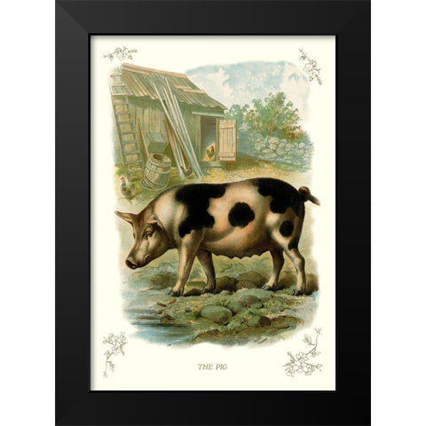 The Pig, 1900 Black Modern Wood Framed Art Print by Unknown