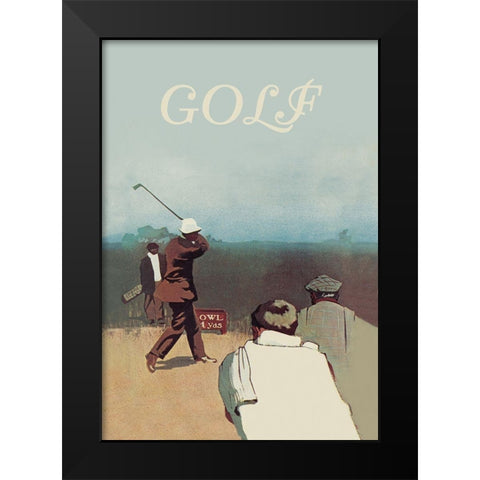 Long Drive, 1911 Black Modern Wood Framed Art Print by Unknown