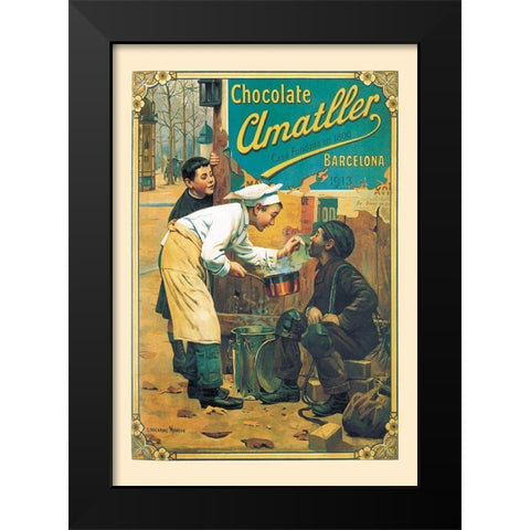 Chocolate Amatller, 1913 Black Modern Wood Framed Art Print by Unknown