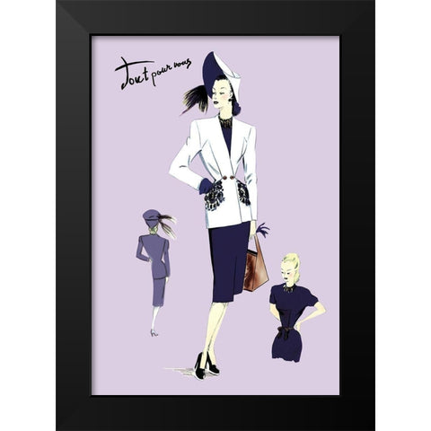 Dressy Suit with Hat, 1947 Black Modern Wood Framed Art Print by Unknown