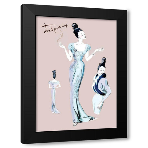 Elegance with an Up-Do, 1947 Black Modern Wood Framed Art Print with Double Matting by Unknown