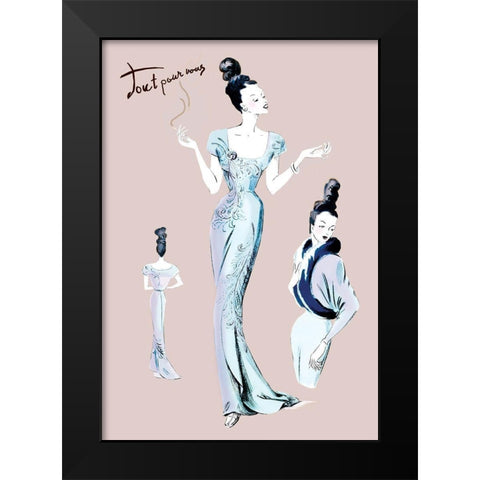 Elegance with an Up-Do, 1947 Black Modern Wood Framed Art Print by Unknown